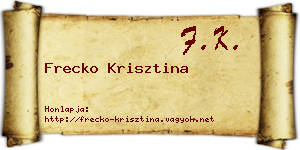 Frecko Krisztina névjegykártya